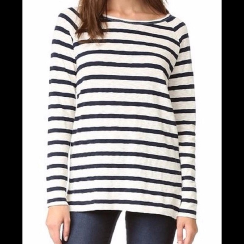 XS BB Dakota striped shirt with draped back panel